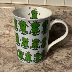 Pier 1 Imports Prince and Princess Frogs Porcelain Mug Cup